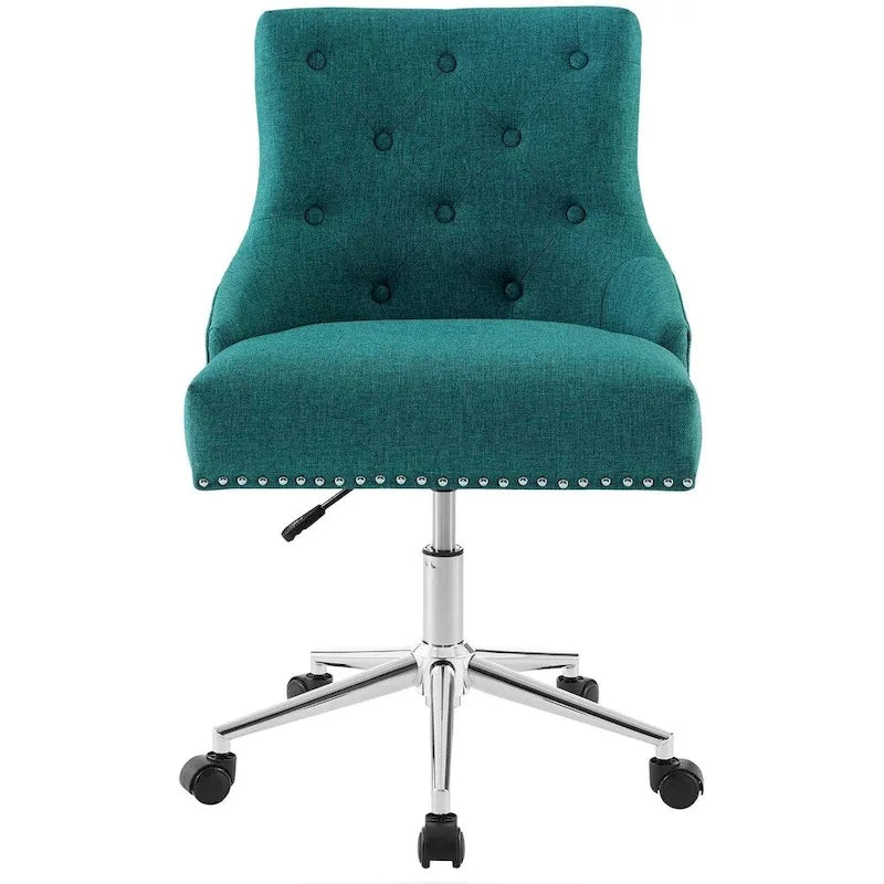 Sedia da ufficio in tessuto imbottita girevole tufted Carson Carrington Lagefors
