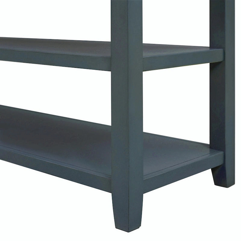 Console da 50L dal design retrò con due ripiani aperti, struttura e gambe in legno massello di pino