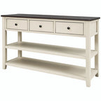 Console da 50L dal design retrò con due ripiani aperti, struttura e gambe in legno massello di pino