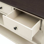 Console da 50L dal design retrò con due ripiani aperti, struttura e gambe in legno massello di pino