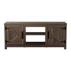 Mobile TV a console da 58 pollici in legno di noce rustico, con porte scorrevoli stile fienile, per TV fino a 65 pollici di larghezza