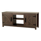 Mobile TV a console da 58 pollici in legno di noce rustico, con porte scorrevoli stile fienile, per TV fino a 65 pollici di larghezza