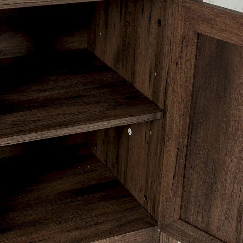 Mobile TV a console da 58 pollici in legno di noce rustico, con porte scorrevoli stile fienile, per TV fino a 65 pollici di larghezza