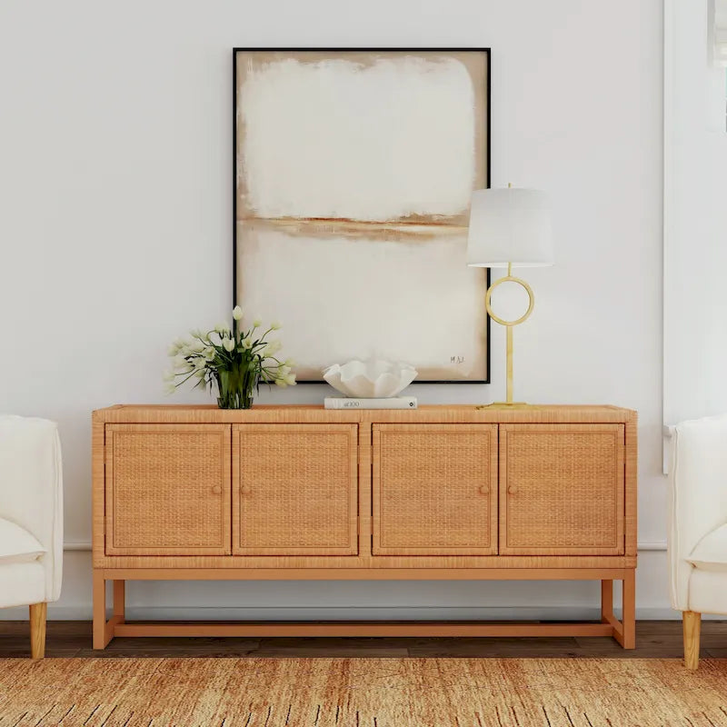 Madia a 4 ante in rattan da 193 cm