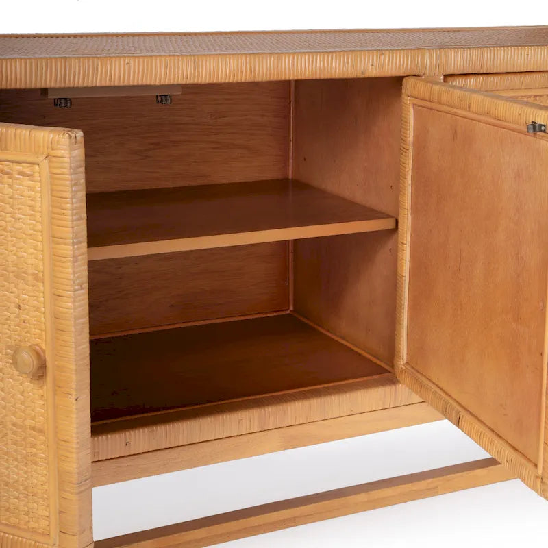 Madia a 4 ante in rattan da 193 cm