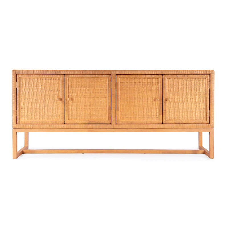 Madia a 4 ante in rattan da 193 cm