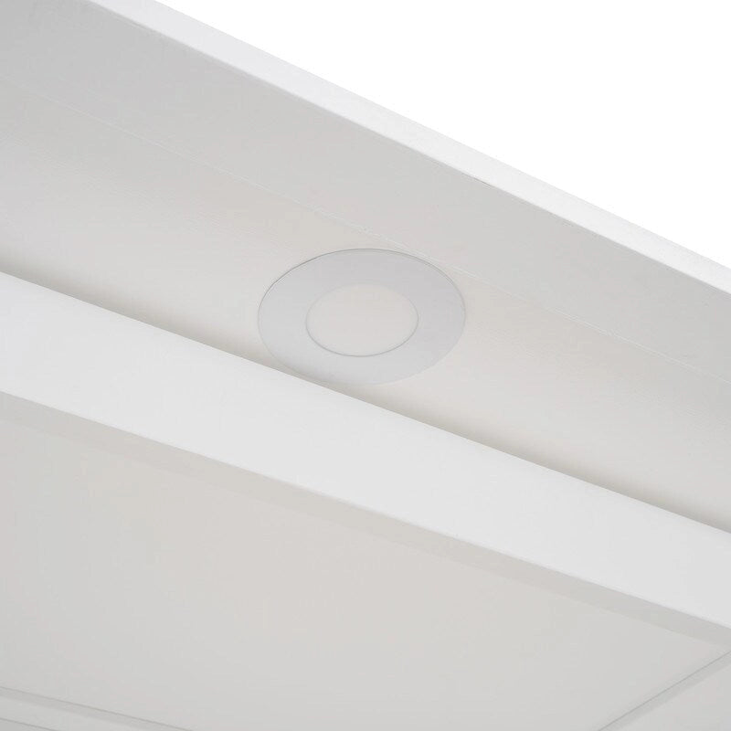 Letto a scomparsa matrimoniale in legno con scaffali e luci a LED