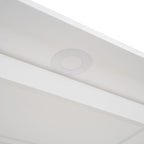 Letto a scomparsa matrimoniale in legno con scaffali e luci a LED