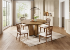 Tavolo da pranzo rotondo da 100 cm con piano in legno per sala da pranzo e cucina