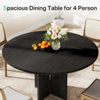 Tavolo da pranzo rotondo da 100 cm con piano in legno per sala da pranzo e cucina