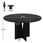 Tavolo da pranzo rotondo da 100 cm con piano in legno per sala da pranzo e cucina