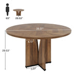 Tavolo da pranzo rotondo da 100 cm con piano in legno per sala da pranzo e cucina