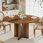 Tavolo da pranzo rotondo da 100 cm con piano in legno per sala da pranzo e cucina